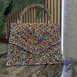 House of Harlow Elegant Multicolor Beaded Handbag